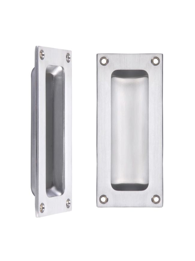 Zoo Hardware Flush Pull - 102 x 45mm 13mm Depth - Satin Chrome