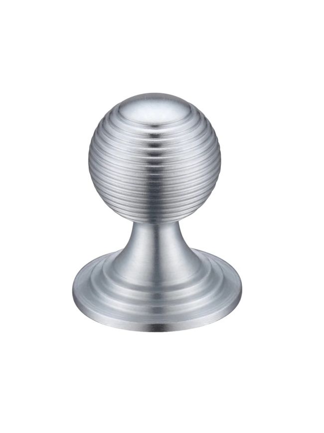 Zoo Hardware Queen Anne Ringed Knob 38mm rose dia. - Satin