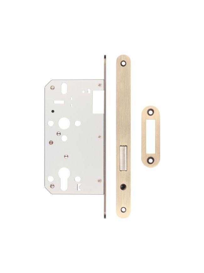 72mm Antique Brass Din Euro Deadlock Radiused 60mm Backset - By Frelan Hardware - JL-DD60RAB