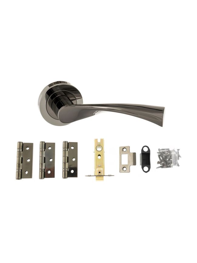 Atlantic Colorado Door Pack Bundle (3" Latch + 3"x2" Hingesx3) - Black Nickel