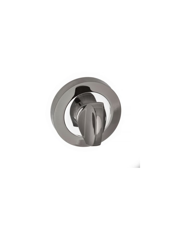 STATUS WC Turn and Release on Round Rose - Black Nickel/Polished Chrome