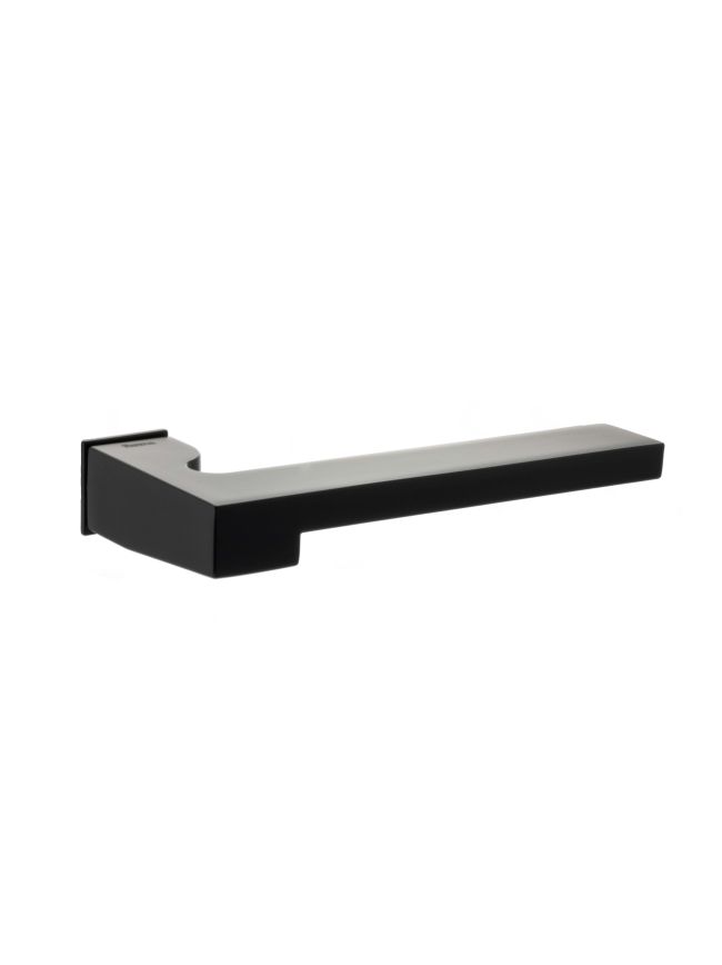 Forme Ginevra Lever Door Handle on Concealed Square Rose - Matt Black (Pair)