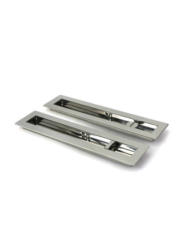 Polished Marine SS (316) 250mm Plain Rectangular Pull - Privacy Set