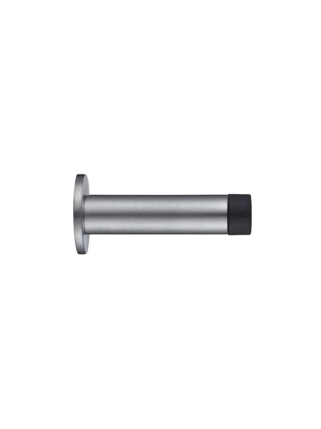 Zoo Hardware Door Stop - Cylinder c/w Rose 70mm - Satin Chrome