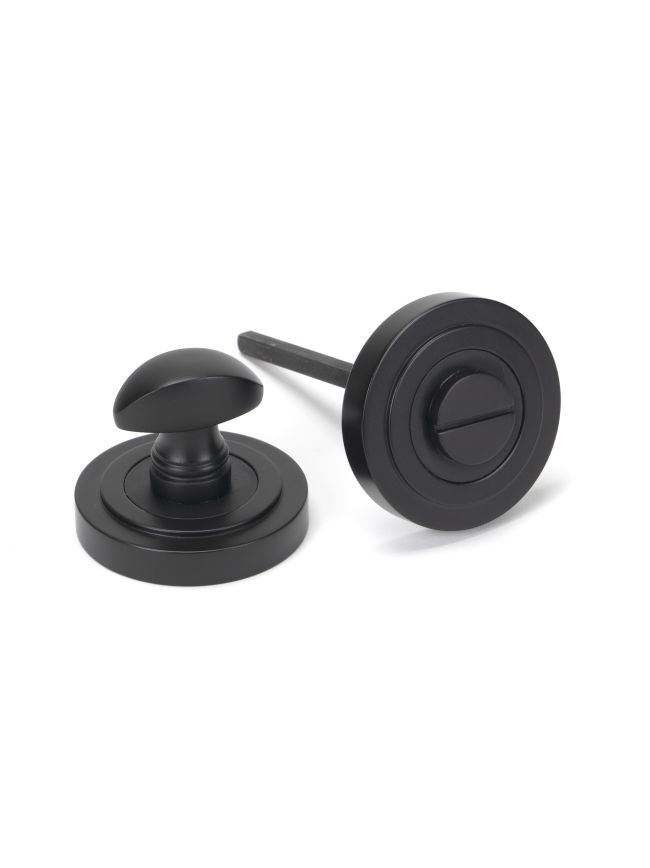 Aged Bronze Round Thumbturn Set (Art Deco)
