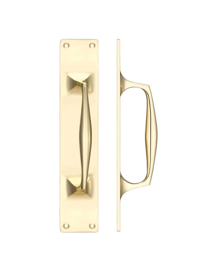 Zoo Hardware Pull Handle on Backplate - Polished Brass