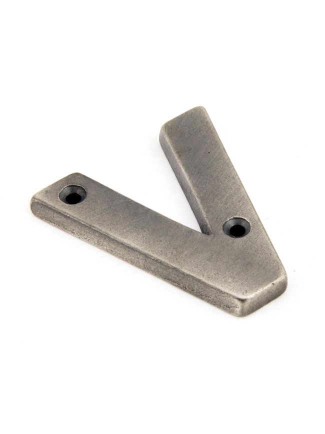 Antique Pewter Letter V
