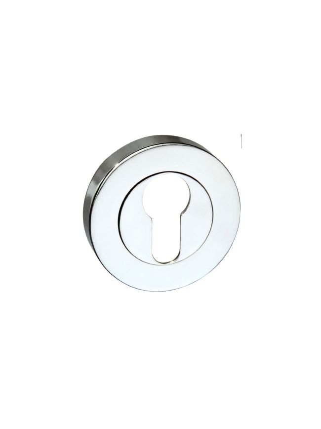 Senza Pari Euro Escutcheons on Round Rose - Polished Chrome (Pair)