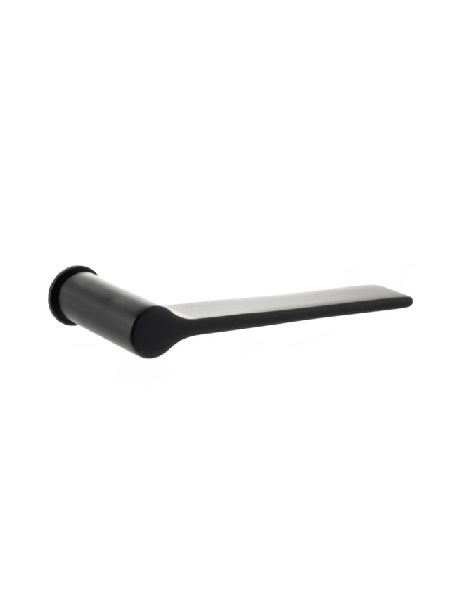 Millhouse Brass Brindley Lever Door Handle on Concealed Round Rose - Matt Black (Pair)