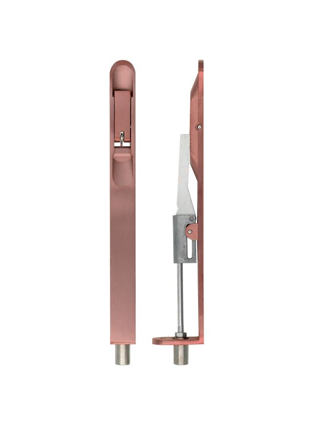 Zoo Hardware Lever action flush bolt - 20 x 200mm - radius - Tuscan Rose Gold