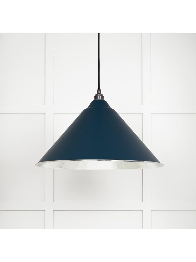 Hammered Nickel Hockley Pendant in Dusk