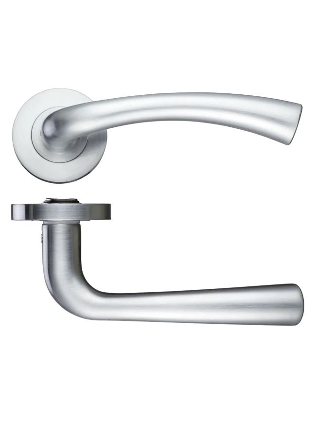 Zoo Hardware Florence lever on round rose - Satin Chrome
