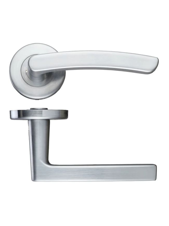 Zoo Hardware Santiago lever on round rose - Satin Chrome