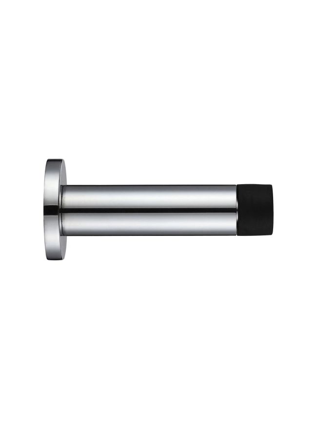 Zoo Hardware Door stop - cylinder - 70mm projection with rose - Polished Stainless