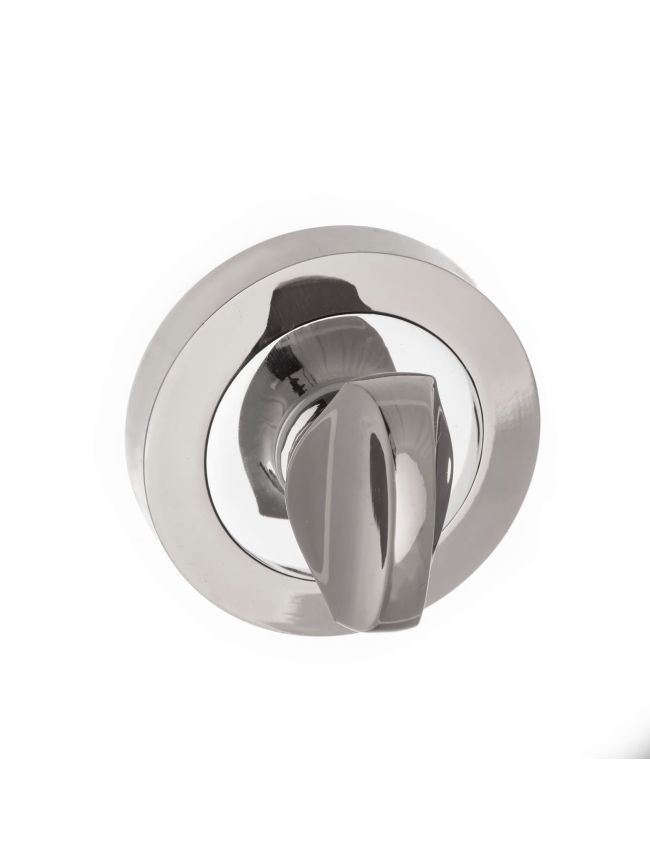 STATUS WC Turn and Release on Round Rose - Satin Chrome/Polished Chrome