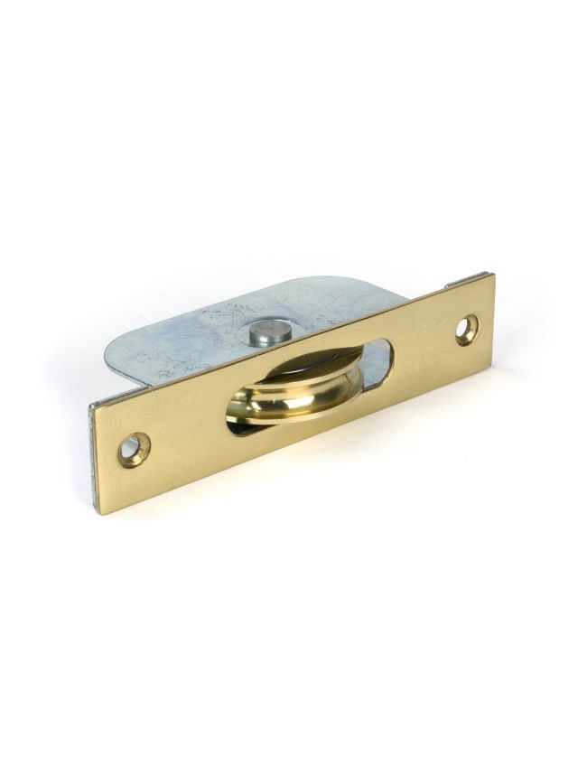 Lacquered Brass Square Ended Sash Pulley 75kg