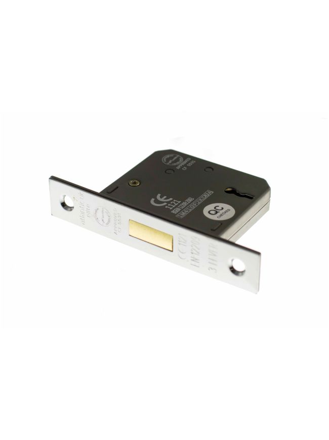 Atlantic 3 Lever Key Deadlock [CE] 3" - Polished Chrome