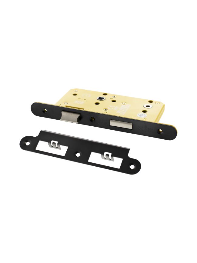 Atlantic DIN Radius Heavy Duty Bathroom Lock Single Turn 60mm backset - Matt Gun Metal