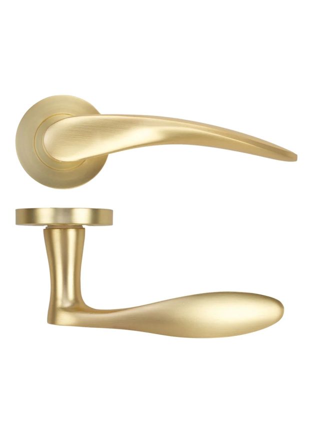 Zoo Hardware Merida lever on rose - Satin Brass