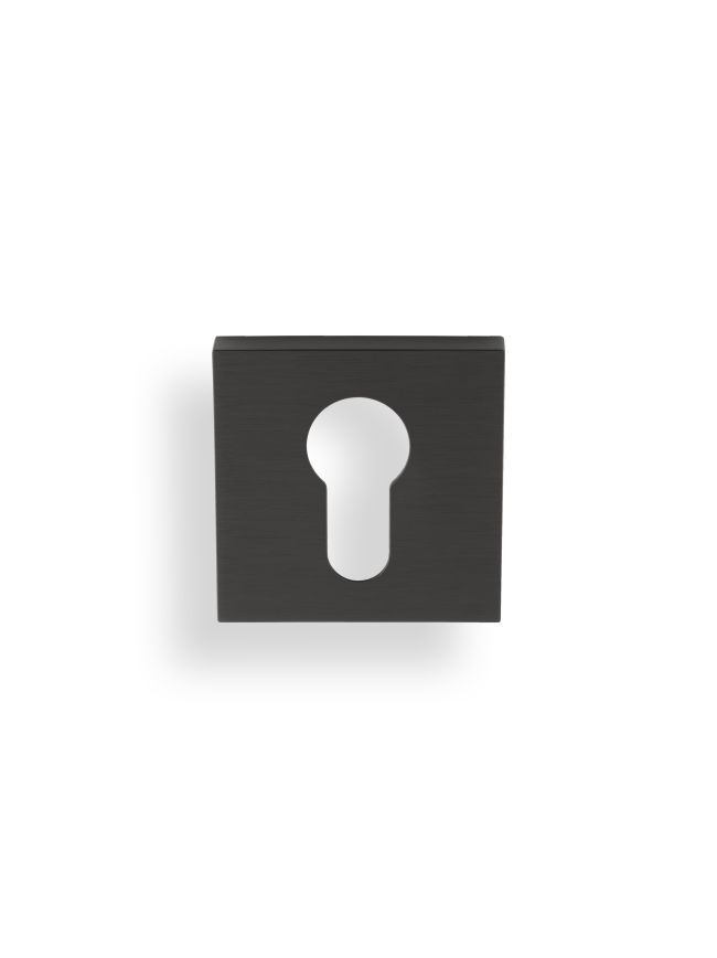 Valli Euro Profile Push-on Square Rosette Escutcheon - Dark Bronze PVD