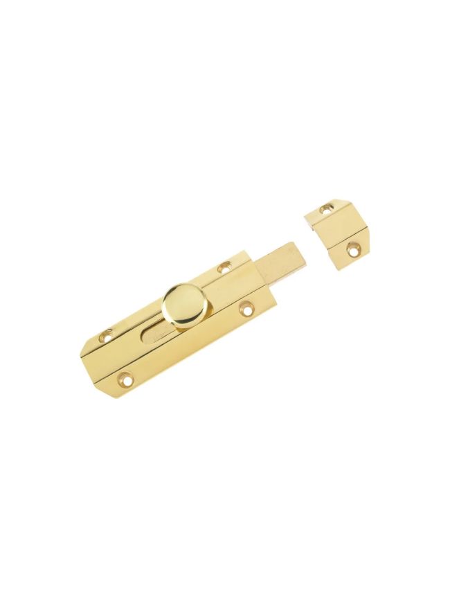 Zoo Hardware Surface Bolt 102mm - Polished Brass