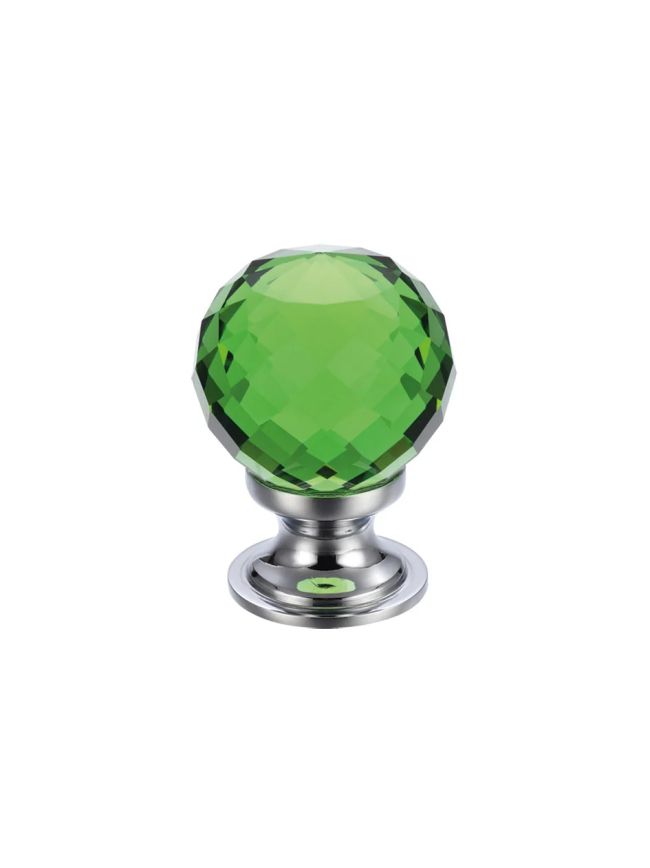 Zoo Hardware Glass Ball Cabinet Knob - Facetted 25mm - Chrome
