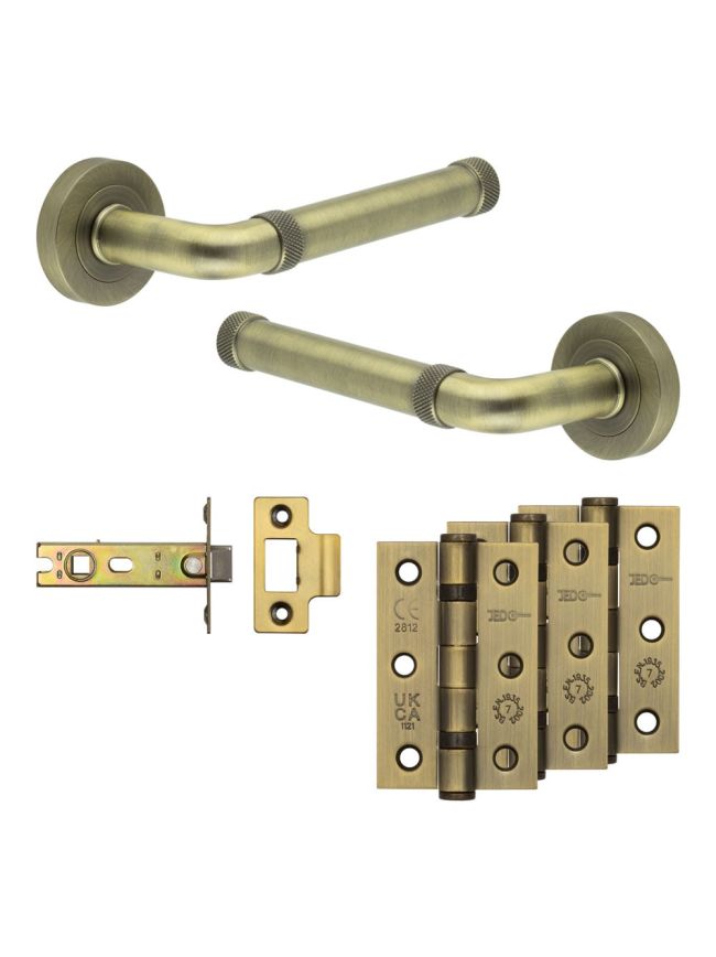Complete Midtown Door Handle Pack - Internal Doors - Antique Brass - By Frelan Hardware - JE-G3B-AB