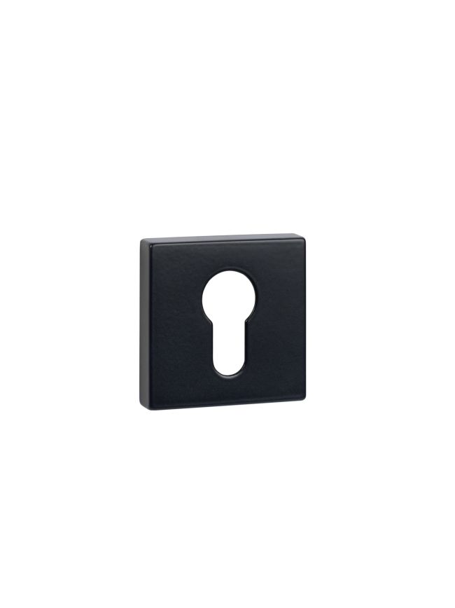 Tupai Rapido Curva/QuadraLine Euro Escutcheons on Square Rose - Pearl Black (Pair)