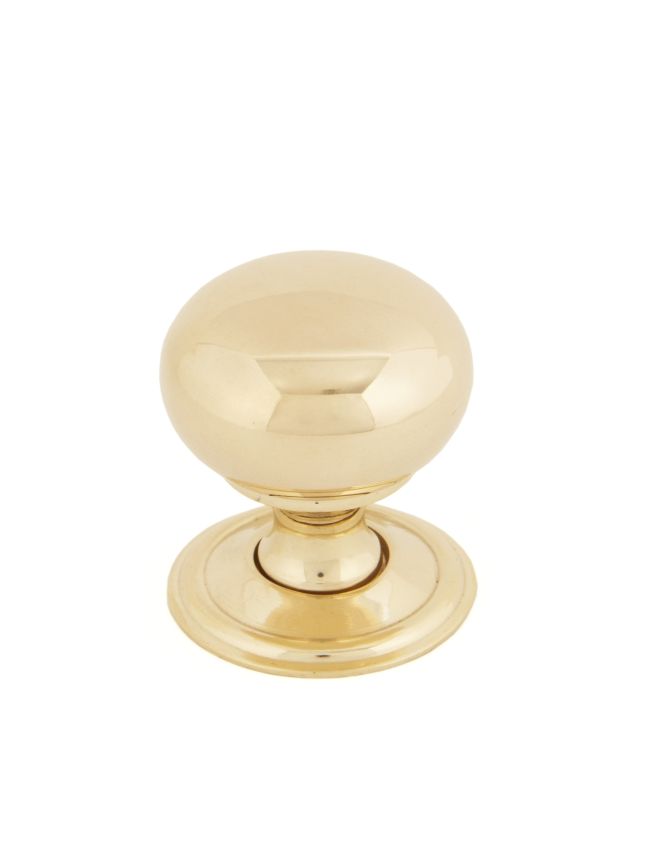 Polished Brass Mushroom Cabinet Knob 32mm