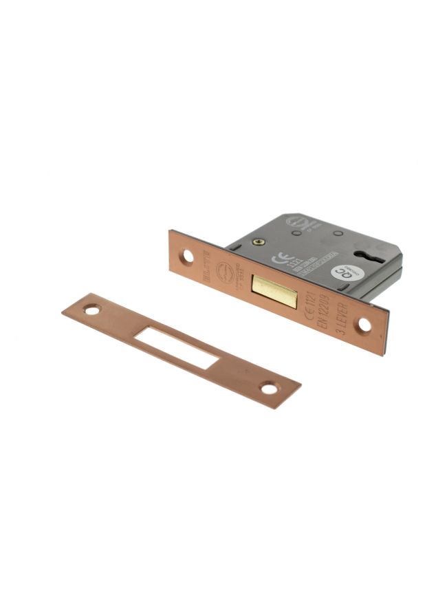 Atlantic 3 Lever Key Deadlock [CE] 3" - Urban Satin Copper