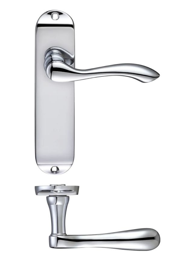 Zoo Hardware Arundel Lever Latch Furniture - Short Plate 175 x 42mm - Chrome