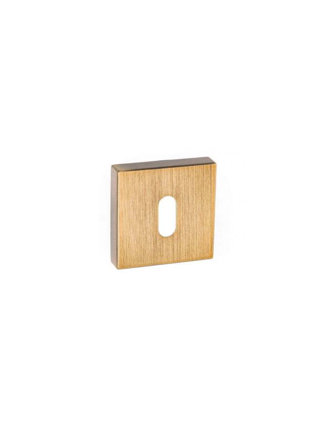 Forme Key Escutcheons on Minimal Square Rose - Yester Bronze (Pair)