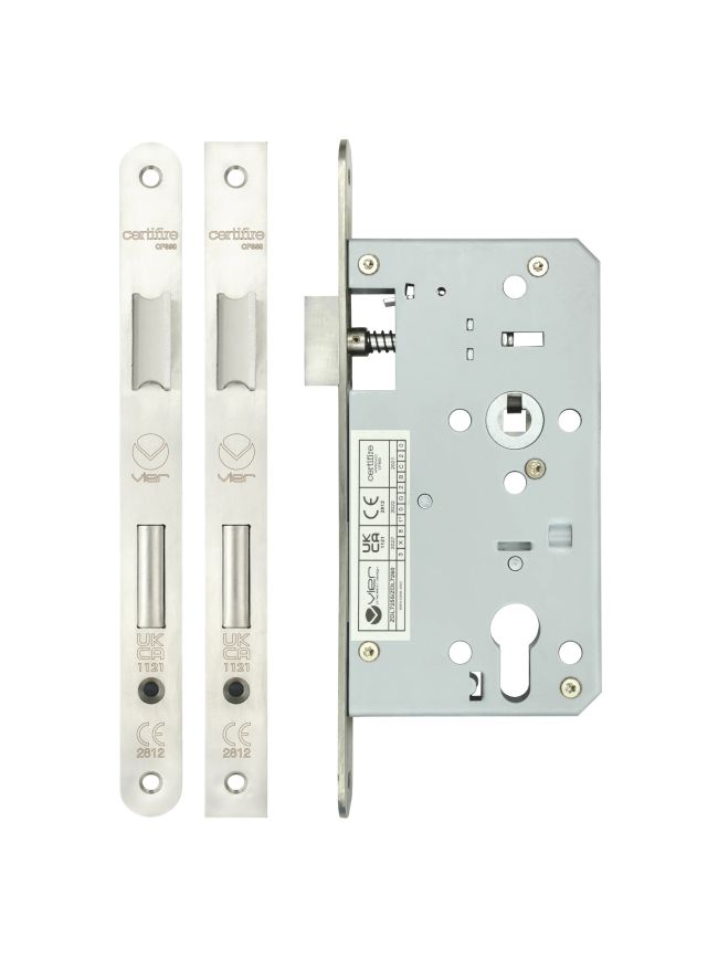 Zoo Hardware Din euro sashlock - 72mm c/c - backset 60mm - radius - Satin Stainless