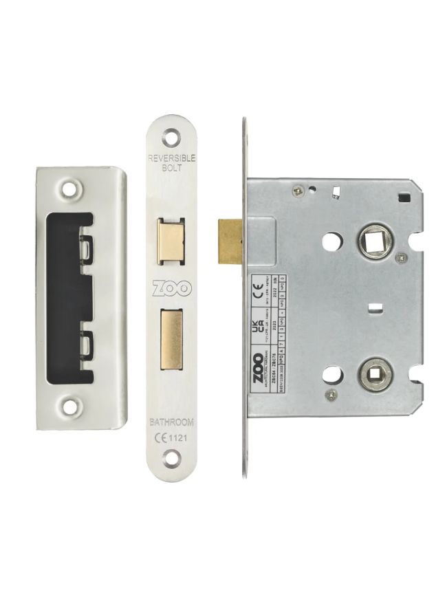 Zoo Hardware Bathroom Lock 3" - 57mm c/c - Stainless Steel