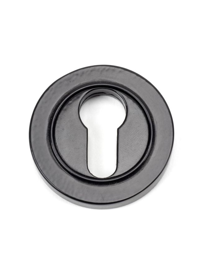 Black Round Euro Escutcheon (Plain)