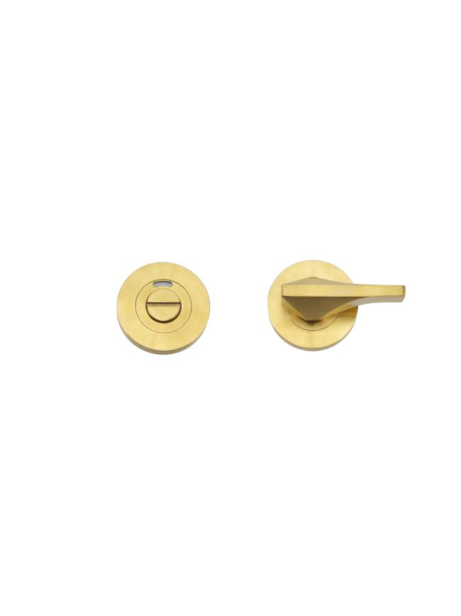 Zoo Hardware Accessible Turn & Indicator Release - Round Rose - PVD Satin Brass