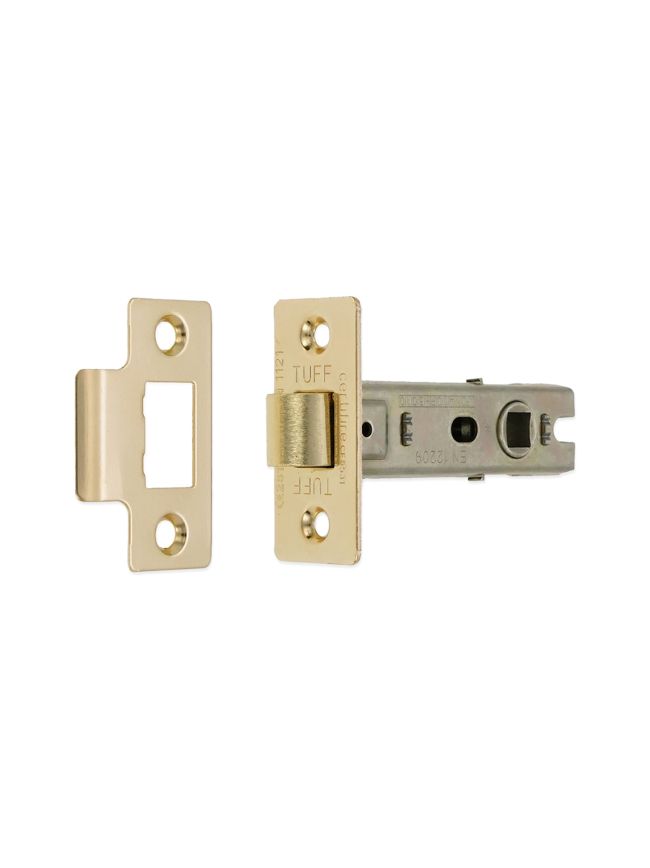 3" CE Bolt Through Tubular latch Electro Brass