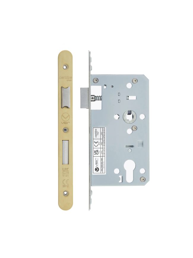 Zoo Hardware 2 Piece - DIN euro sashlock - 72mm c/c - backset 60mm - radius - Brass