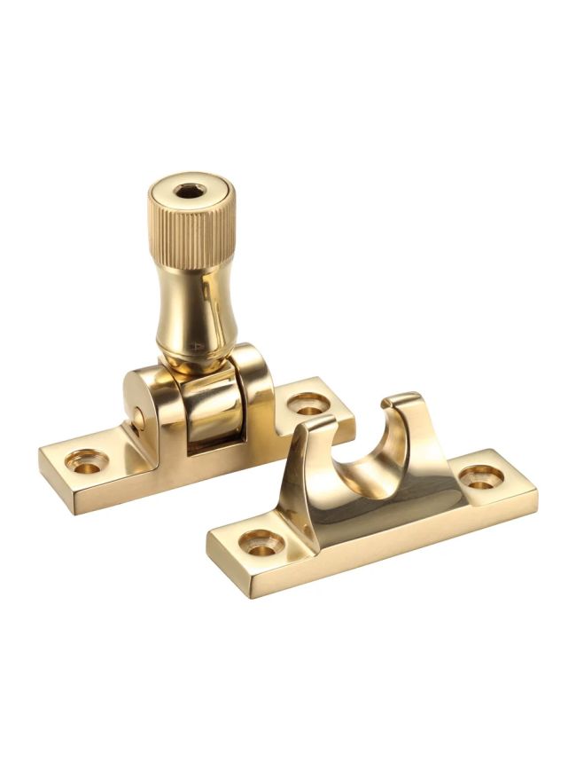 Zoo Hardware Brighton Pattern Sash Fastener - Locking Version - Polished Brass
