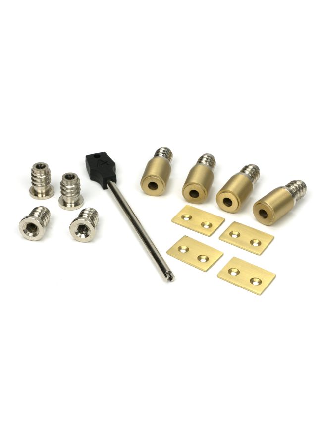 Satin Brass Secure Stops (Pack of 4)