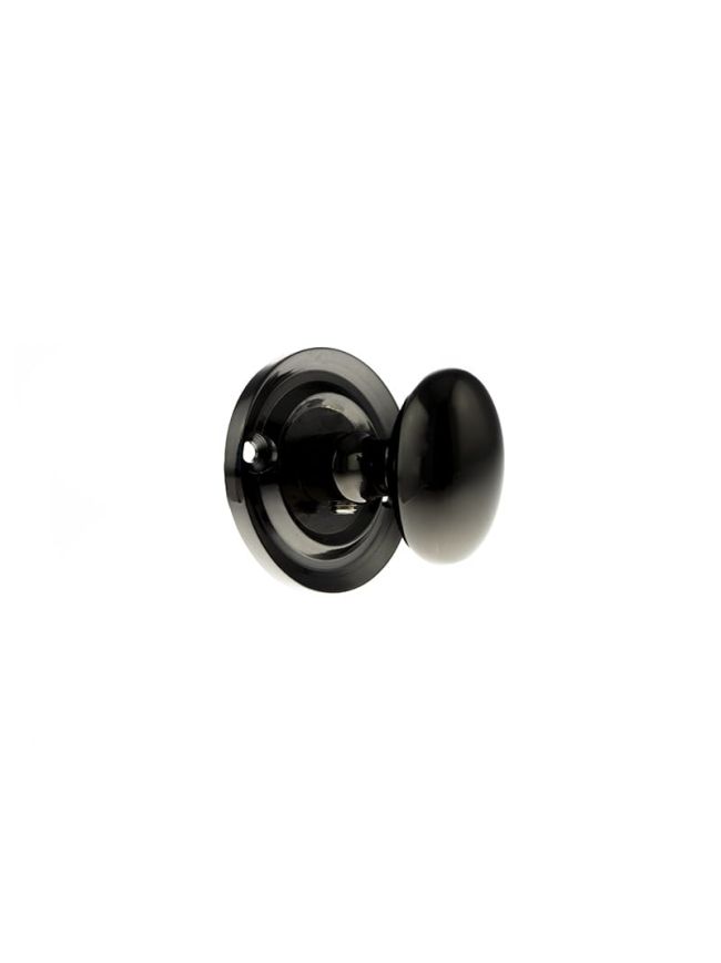 Old English Solid Brass Oval WC Turn and Release - Black Nickel