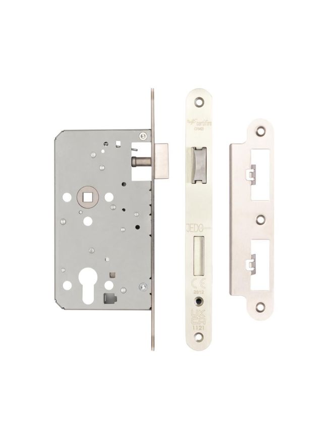 Jedo 72mm Din Escape Locks 60mm backset Radiused Satin Stainless Steel - By Frelan Hardware - JL-DE60RSSS