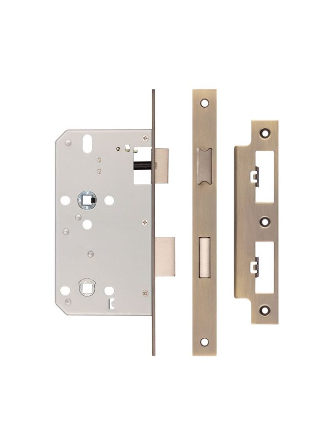 Jedo 78mm Din Bathroom Locks 60mm Backset Antique Brass - By Frelan Hardware - JL-DB60AB