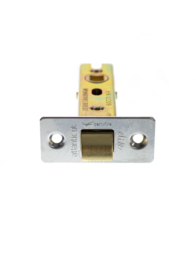 Atlantic Fire-Rated CE Marked Bolt Through Tubular Latch 3" - Polished Chrome