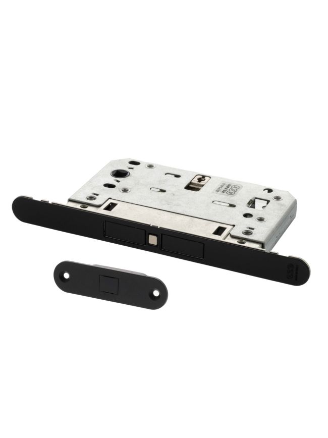 AGB Touch Magnetic Door Catch Bathroom Lock - Matt Black