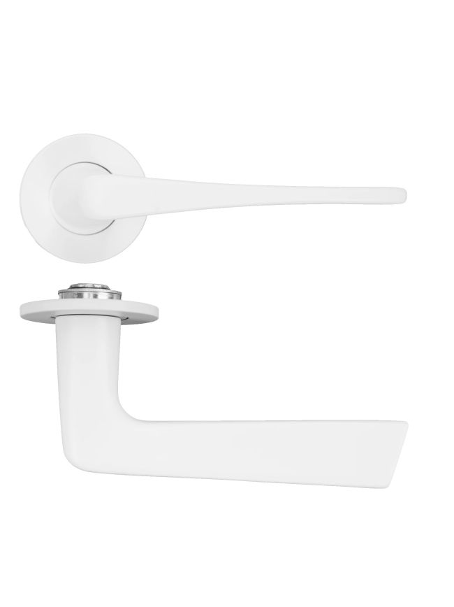 Zoo Hardware Como Lever on 4mm Round Slim Sprung Rose - White