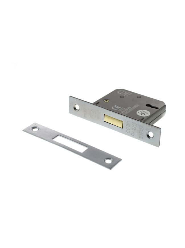 Atlantic 3 Lever Key Deadlock [CE] Keyed Alike 2.5" - Satin Chrome