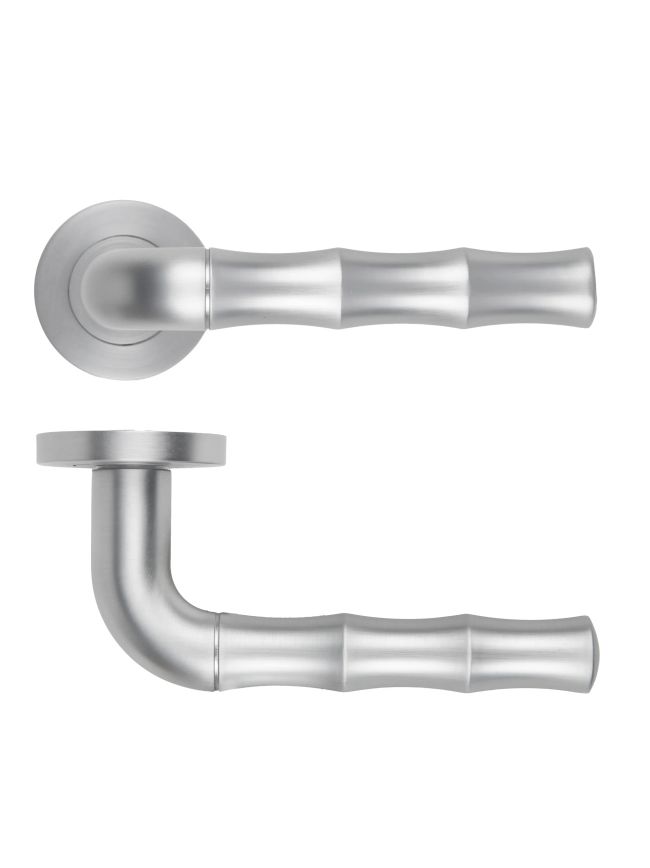 Zoo Hardware Vasco Lever On Round Rose - Satin Chrome