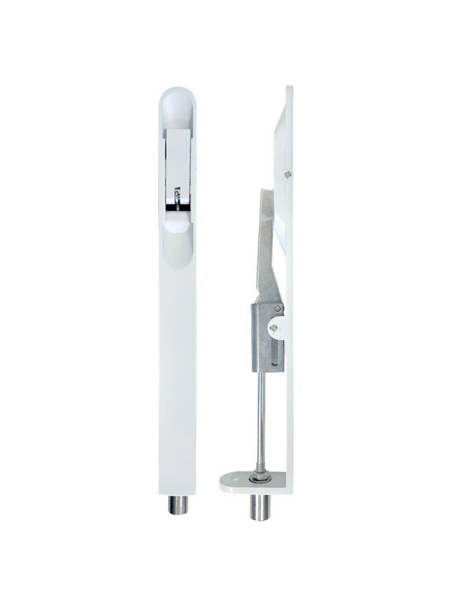 Zoo Hardware Lever action flush bolt - 20 x 200mm - radius - Powder Coat White