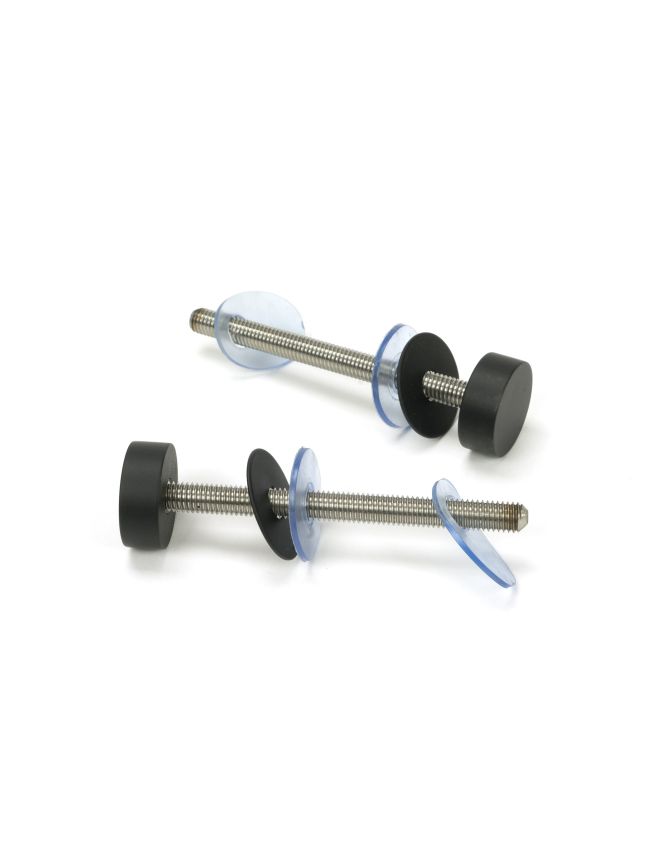 Matt Black SS (304) 100mm Bolt Fixings for T Bar (2) - Offset